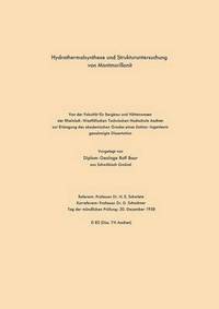 bokomslag Hydrothermalsynthese und Strukturuntersuchung von Montmorillonit