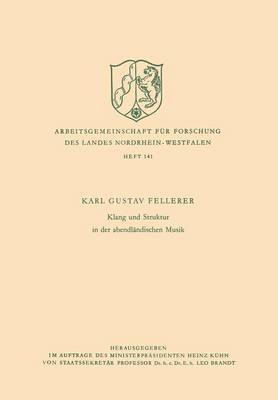 Karl Gustav Fellerer - Klang Und Struktur in Der Abendländischen Musik, Häftad