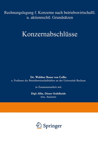 Walther Busse von Colbe - Konzernabschlüsse, Häftad