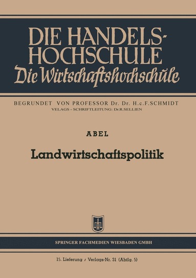 bokomslag Landwirtschaftspolitik