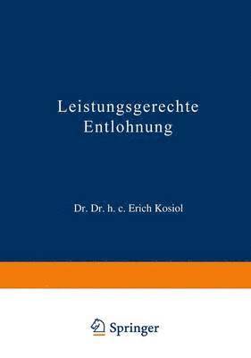 bokomslag Leistungsgerechte Entlohnung