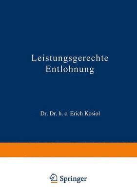 bokomslag Leistungsgerechte Entlohnung