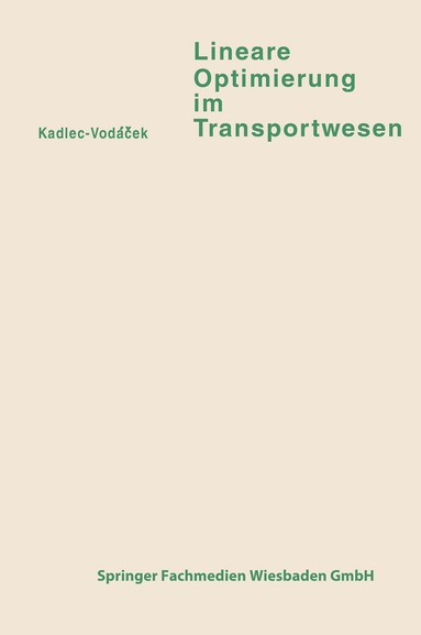 bokomslag Lineare Optimierung im Transportwesen