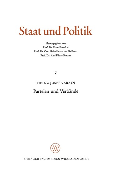 Heinz Josef Varain - Parteien und Verbände, Häftad