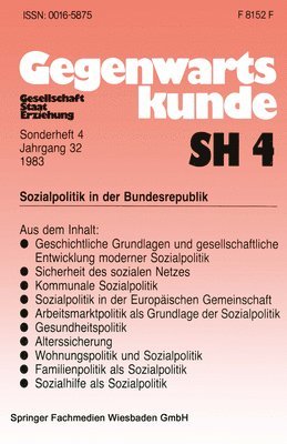 Bernhard Schäfers - Sozialpolitik in der Bundesrepublik, Häftad
