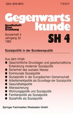 bokomslag Sozialpolitik in der Bundesrepublik