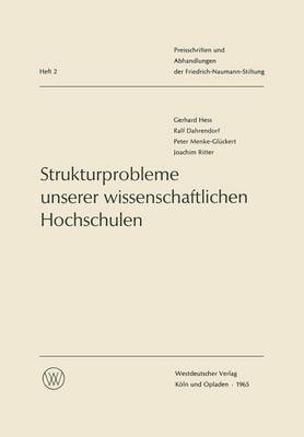 Gerhard Hess - Strukturprobleme unserer wissenschaftlichen Hochschulen, Häftad