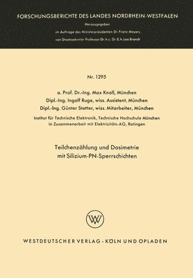 bokomslag Teilchenzählung und Dosimetrie mit Silizium-PN-Sperrschichten