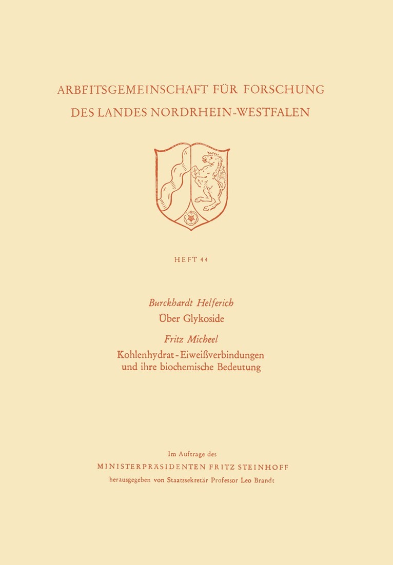 ber Glykoside. Kohlenhydrat-Eiweiverbindungen und ihre biochemische Bedeutung 1