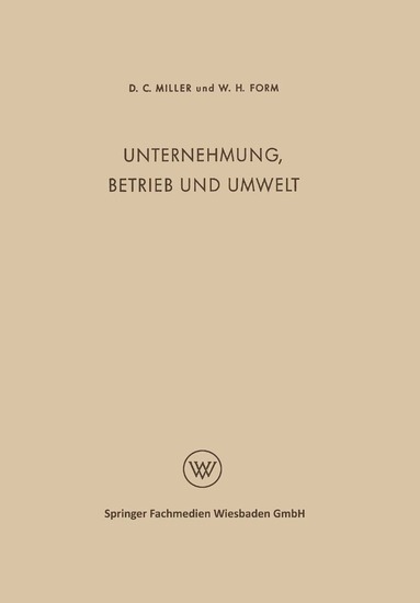 bokomslag Unternehmung, Betrieb und Umwelt