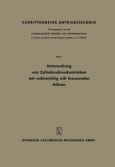 bokomslag Untersuchung von Zylinderschneckentrieben mit rechtwinklig sich kreuzenden Achsen