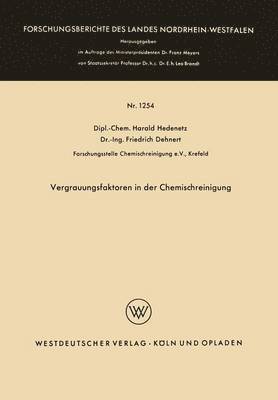 bokomslag Vergrauungsfaktoren in der Chemischreinigung