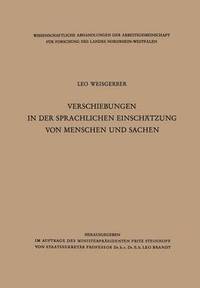 bokomslag Verschiebungen in Der Sprachlichen Einschätzung Von Menschen Und Sachen