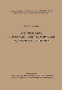 bokomslag Verschiebungen in der sprachlichen Einschatzung von Menschen und Sachen