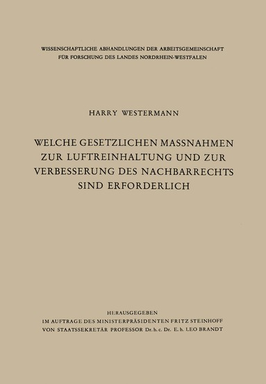 bokomslag Welche gesetzlichen Maßnahmen zur Luftreinhaltung und zur Verbesserung des Nachbarrechts sind erforderlich?