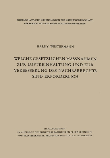 bokomslag Welche gesetzlichen Manahmen zur Luftreinhaltung und zur Verbesserung des Nachbarrechts sind erforderlich?