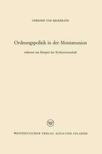 bokomslag Ordnungspolitik in der Montanunion