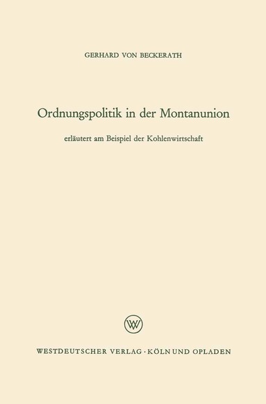 bokomslag Ordnungspolitik in der Montanunion