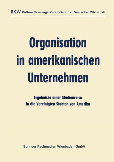 bokomslag Organisation in amerikanischen Unternehmen
