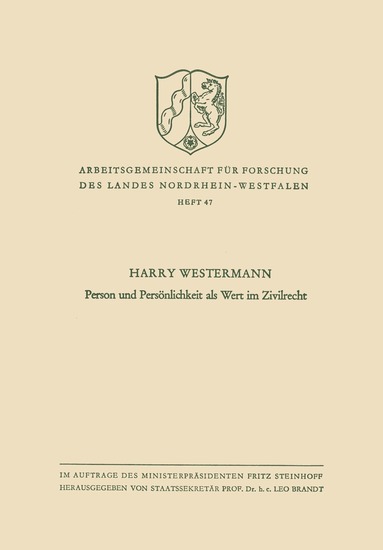 Harry Westermann - Person und Persönlichkeit als Wert im Zivilrecht, Häftad