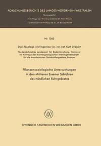 bokomslag Pflanzensoziologische Untersuchungen in den mittleren Essener Schichten des nördlichen Ruhrgebietes