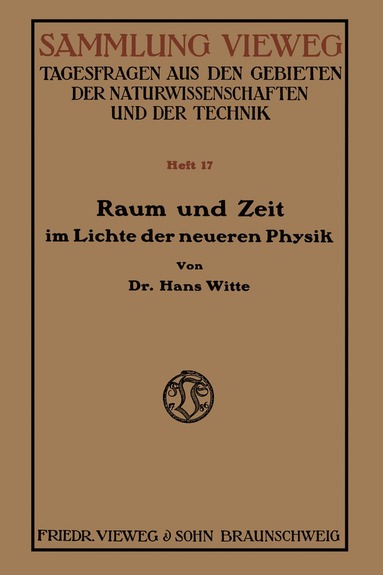 bokomslag Raum und Zeit im Lichte der neueren Physik