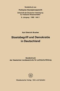 bokomslag Staatsbegriff und Demokratie in Deutschland