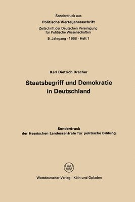 bokomslag Staatsbegriff und Demokratie in Deutschland