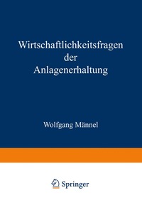 bokomslag Wirtschaftlichkeitsfragen der Anlagenerhaltung