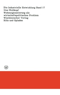 bokomslag Wohnungssanierung als wirtschaftspolitisches Problem