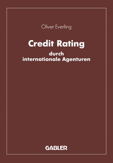 bokomslag Credit Rating durch internationale Agenturen