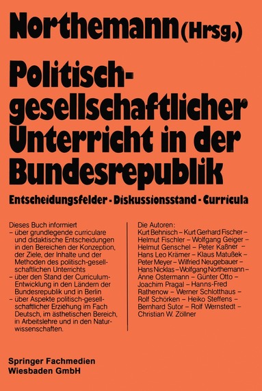 bokomslag Politisch-gesellschaftlicher Unterricht in der Bundesrepublik