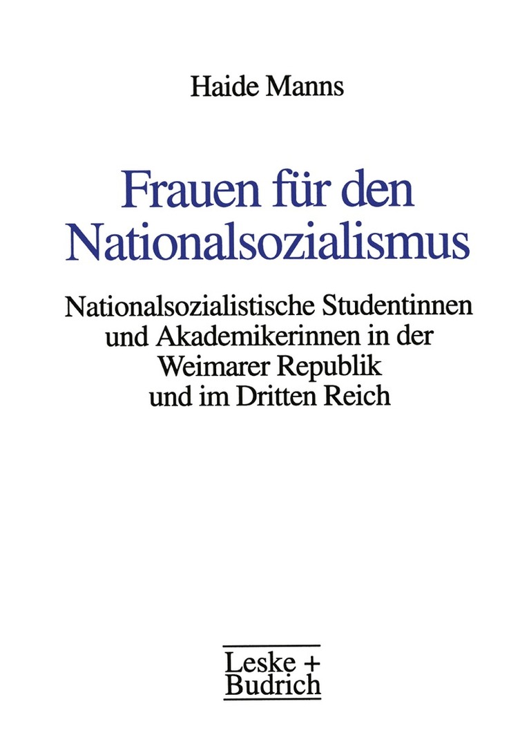 Frauen für den Nationalsozialismus, Häftad