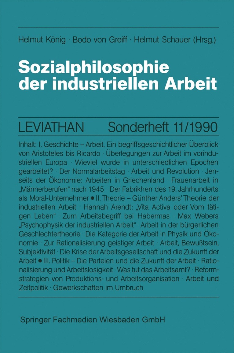 Sozialphilosophie der industriellen Arbeit 1