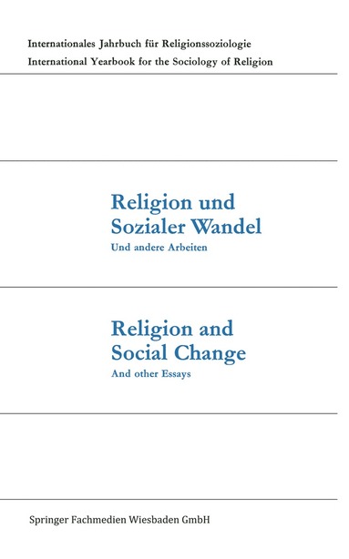 bokomslag Religion und Sozialer Wandel Und andere Arbeiten / Religion and Social Change And other Essays