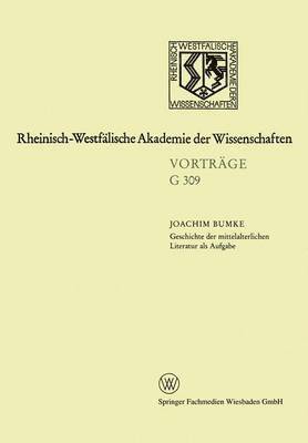 bokomslag Geschichte der mittelalterlichen Literatur als Aufgabe