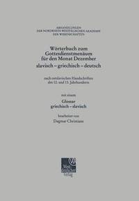 bokomslag Woerterbuch zum Gottesdienstmenaum fur den Monat Dezember slavisch - griechisch - deutsch