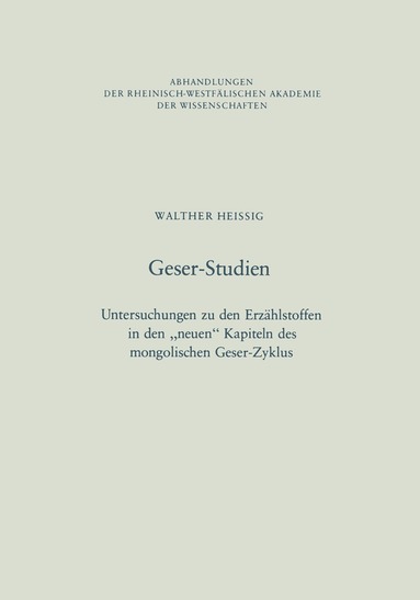 Walther Heissig - Geser-Studien, Häftad