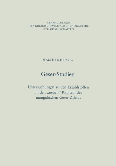 bokomslag Geser-Studien