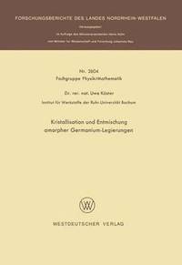 bokomslag Kristallisation und Entmischung amorpher Germanium-Legierungen