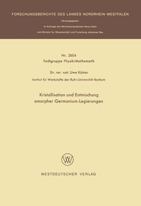 bokomslag Kristallisation und Entmischung amorpher Germanium-Legierungen