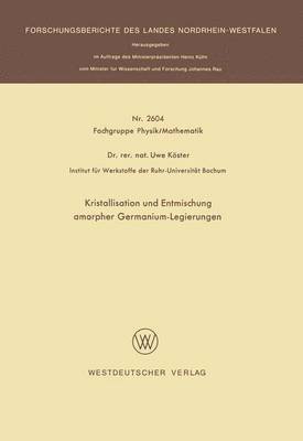 Kristallisation und Entmischung amorpher Germanium-Legierungen