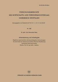 bokomslag Arbeitsleistung und Arbeitsgüte