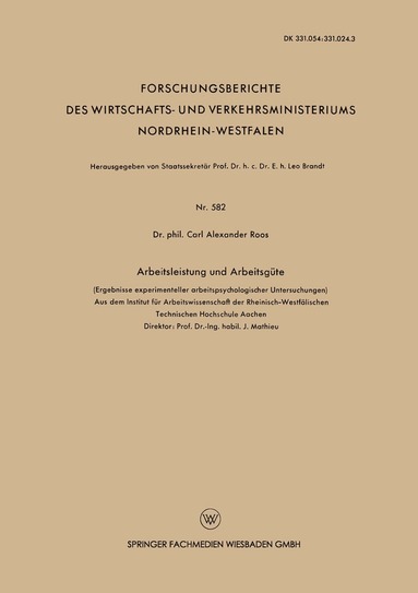 bokomslag Arbeitsleistung und Arbeitsgüte