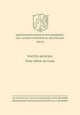 bokomslag Fürstin Gallitzin und Goethe