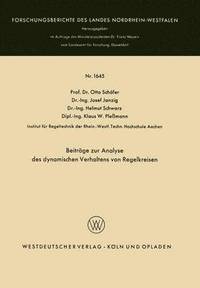bokomslag Beiträge zur Analyse des dynamischen Verhaltens von Regelkreisen