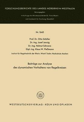 bokomslag Beiträge Zur Analyse Des Dynamischen Verhaltens Von Regelkreisen