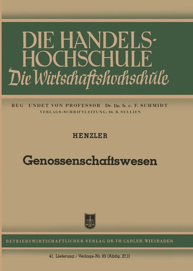 bokomslag Genossenschaftswesen