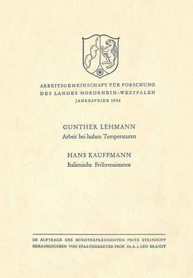 bokomslag Arbeit bei hohen Temperaturen. Italienische Frhrenaissance