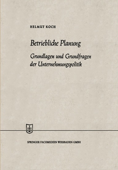 Helmut Koch - Betriebliche Planung, Häftad